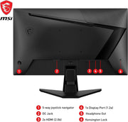 Monitor Gaming MSI G255F FHD de 24,5 pulgadas - Panel Rapid IPS 1920 x 1080, 180 Hz / 1 ms (GtG), Gama de colores sRGB 99 %, Adaptive-Sync - DP 1.2a, HDMI 2.0b CEC
