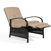 Sillón reclinable ajustable para patio con cojín - 38 (profundidad) x 26.5 (ancho) x 38.5 (alto) PULGADAS