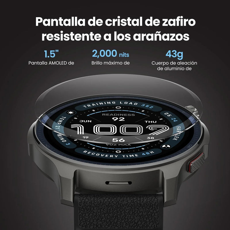 Amazfit Balance 2 Reloj Inteligente Hombre 47mm, Pantalla AMOLED 1,5" Cristal de Zafiro, smartwatch con NFC, GPS, batería de 21 días, 170+ Modos Deportivos, Hyrox, Golf, para Android y iPhone