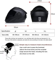 Casco de moto Bluetooth, casco integral con intercomunicador Bluetooth para 2 pilotos, aprobado por DOT/ECE, ligero, con doble visera, casco modular para adultos hombres y mujeres S~XL