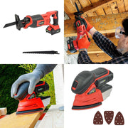 Pack completo de bricolaje Easy Full: Taladro/martillo perforador/amoladora/sierra de calar/circular/sable/lijadora/baterías 4Ah/2Ah