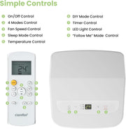 Aire acondicionado portátil Comfee Breezy Cool Pro 2.6, 9000 BTU 2,6 kW, refrigeración, ventilación y deshumidificación, control por aplicación, para habitaciones de hasta 88 m³ (33 m²), aire acondicionado móvil con tubo de escape