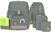 LÄSSIG Set de mochila escolar de 7 piezas para niños/School Set Boxy Unique Negro