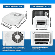 Aire acondicionado para vehículos recreativos, 6142 BTU, aire acondicionado de techo para RV con calefacción y refrigeración, para camiones, campers, autocaravanas, caravanas, remolques y casas rodantes
