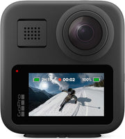 GoPro Max — Cámara de acción 360 + tradicional, resistente al agua, con pantalla táctil, video esférico 5.6K30, fotos 360 de 16.6 MP, transmisión en vivo 1080p y estabilización