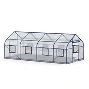Invernadero de policarbonato transparente con estructura de acero de 400x200x200 cm