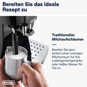 De'Longhi Magnifica Start ECAM222.20.B, cafetera superautomática con boquilla para espuma de leche, para capuchino, con botón de selección directa de espresso y función de 2 espressos, molinillo cónico de 13 niveles, 1450 W, negro