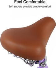 Glerc Missy 20, 24, 26 pulgadas bicicleta híbrida urbana tipo crucero para niñas, de 6 velocidades, con cesta de mimbre, para jóvenes mayores de 6 años, varios colores