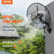 Ventilador nebulizador VEVOR, ventilador oscilante e impermeable de 61,6 cm, 3 velocidades, 7000 CFM, ventilador comercial o residencial para enfriar almacenes, invernaderos, talleres