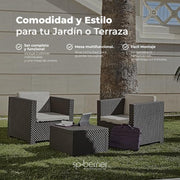 Set de jardín "Diva" tête-à-tête en color grafito