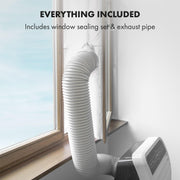 Aire acondicionado portátil Klarstein con manguera de escape, unidad 4 en 1 con ventilador, deshumidificador y modo nocturno, aire acondicionado pequeño y portátil para el hogar y la oficina, bajo consumo, 9000 BTU