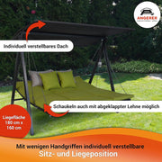 Columpio de jardín tipo Hollywood Angerer Lounge Smart color gris ceniza