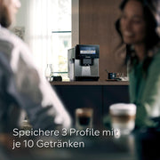 Cafetera superautomática Siemens EQ900 TQ903D03, control por app, pantalla táctil intuitiva, modo barista, AromaBoost, reducción de ruido, molinillo premium, limpieza automática con vapor, 1500 W, acero inoxidable
