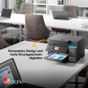 Impresora con depósito de tinta EcoTank ET-4950 | Para la oficina en casa | Wi-Fi y Ethernet | A4 | Impresión (dúplex), escaneado, copia y fax | Pantalla táctil de 6,1 cm | ADF | Incluye tinta para hasta 3 años