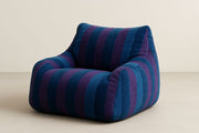 Sillón Puf Rayado Azul Violeta Tejido Poliéster