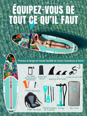 Tabla de paddle surf hinchable Niphean para adultos con todos los accesorios, tabla de stand up paddle hinchable de 320 cm para todos los niveles, SUP con capacidad de 200 kg para 2 personas, paddle hinchable con asiento
