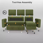 Sofá cama seccional Dyonery de 81", sofá cama en forma de L con chaise longue de almacenamiento reversible, USB, respaldo reclinable