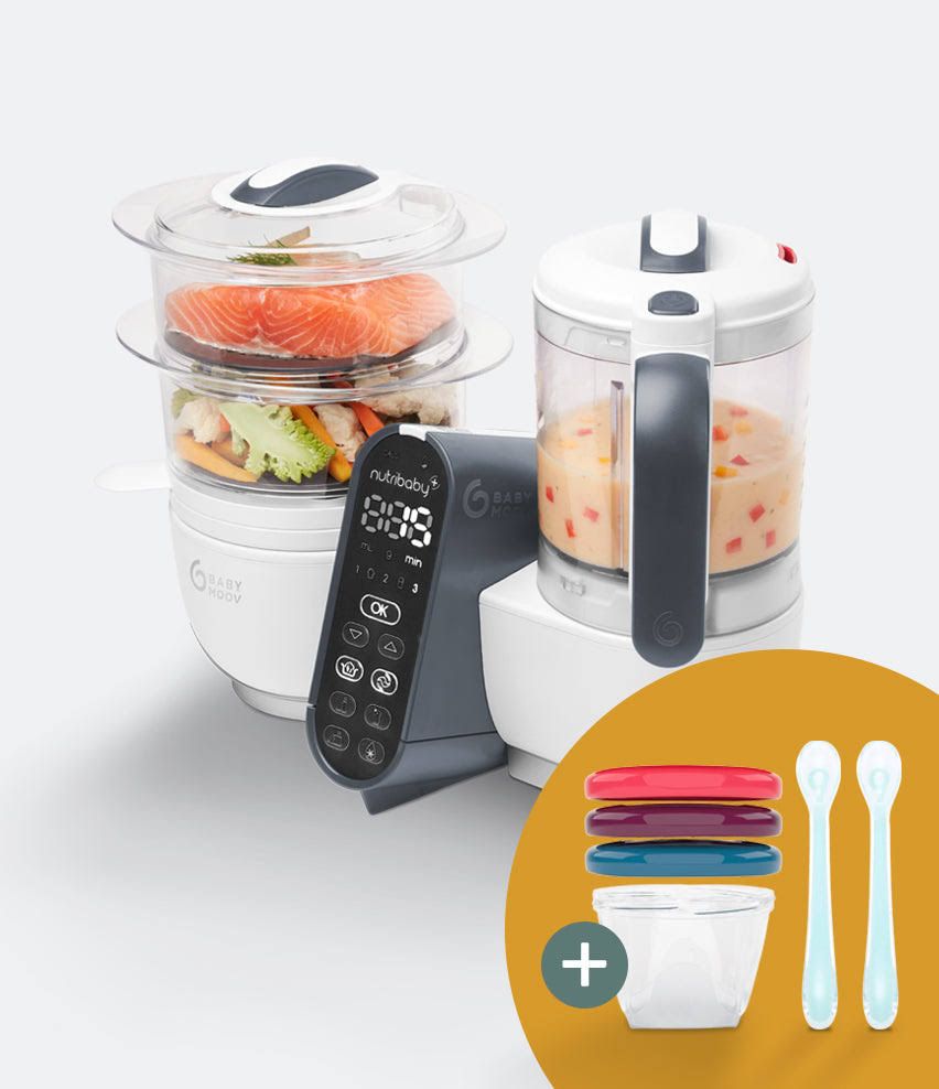 Babymoov robot de cocina para bebés Nutribaby + Blanco/3 Babybols