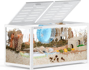 Jaula para hámster BUCATSTATE 3.0: Jaula de metal para ratas y animales pequeños, grande, apilable y de fácil montaje, 120L x 60An x 62Al cm, para roedores, ratones y hámsteres enanos (0,72 m², blanca)