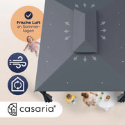 Pabellón de 3 x 4 m con laterales, protección UV 50+, techo repelente al agua, estructura de acero y ventilación superior