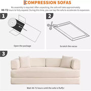 Sofá Cama Convertible 5 en 1, Sofá Cama Modular de Pana de 78.8" con Estructura Robusta, Futón Multifuncional para Espacios Pequeños, Sala de Estar y Habitación de Huéspedes