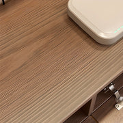 Mueble de TV moderno de madera color marrón nuez para montaje en pared con luz