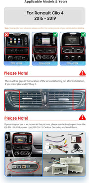 Autorradio Android 12 para Renault Clio 4 (2016-2019), navegación GPS, 8 núcleos, 6G+64G, pantalla táctil QLED 10,1 para radio Renault Clio con CarPlay inalámbrico, Android Auto, Bluetooth, WiFi, 4G LTE, DSP, RDS