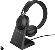 Jabra Evolve2 65 Auriculares PC Inalámbricos con Base de Carga - Auriculares Certificados para Microsoft Teams con Batería de Larga Duración - Adaptador Bluetooth USB-C - Negro