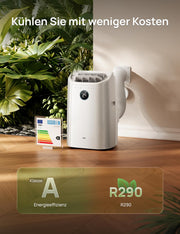 Aire acondicionado portátil DREO de 12 000 BTU (3 en 1: refrigeración/ventilación/deshumidificación), silencioso para dormitorio/oficina, control por app/comando de voz/mando a distancia, sin drenaje, kit de ventana, 3,2 L/h, AC516S
