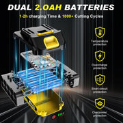 8 Zoll Mini Kettensäge & Akku Elektro Astschere, 4-in-1 Gartenwerkzeug Mit Bürstenlosem Motor, Teleskopstange Bis 4.2m, 2×4.0Ah Akkus, Astsäge Hochentaster Akku, FüR Baumzweige, Holzschneiden (yel)