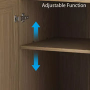 Armario de almacenamiento decorativo de 62 pulgadas, color negro, de mimbre y madera con 12 estantes