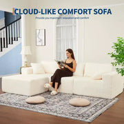 Sofá seccional modular de 108'', sofá de esponja de pana con compresión y asiento profundo, cómodo sofá de espuma viscoelástica para sala de estar y dormitorio, no requiere montaje