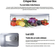 INFINITON Frigorífico de dos puertas FG-A145B, 200 Litros, 143 cm de altura, Defrost, luz LED interior, clase E, diseño con tirador integrado, 55 cm de ancho, patas regulables en altura, puerta reversible, blanco