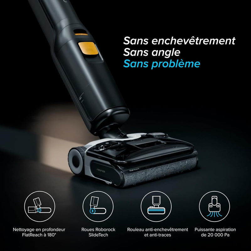 Aspiradora y fregadora inalámbrica Roborock F25 XT, 20 000 Pa, todo en uno para suelos duros, cero enredos, autolimpieza a alta temperatura de 90 °C, inclinable a 180°, control por aplicación.