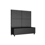 Jardinera con enrejado MAYEERTY de hierro negro, estilo clásico con celosía, 47x47x16 pulgadas, juego de 3 piezas