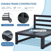 Juego de muebles de patio de aluminio de 7 piezas extragrandes FINCATI con mesa de fogata de 43 pulgadas para patio trasero, terraza y jardín