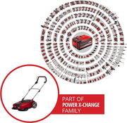Barredora a batería Einhell TE-SW 18/610 Li-Solo Power X-Change (18 V, iones de litio, depósito de suciedad de 20 l, ancho de trabajo de 61 cm, posición de estacionamiento, manillar ajustable, labio extraíble, interruptor de encendido/apagado), rojo