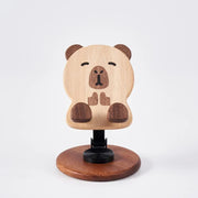 Soporte de madera para teléfono, capibara, tallado a mano, decoración de mesa, regalo