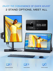 UPERFECT Monitor portátil QLED 2.5K de 16 pulgadas, monitor portátil 2560 * 1600, 150% sRGB, 2000:1, 500 nits, pantalla móvil de alta definición con interfaz HDMI/USB C