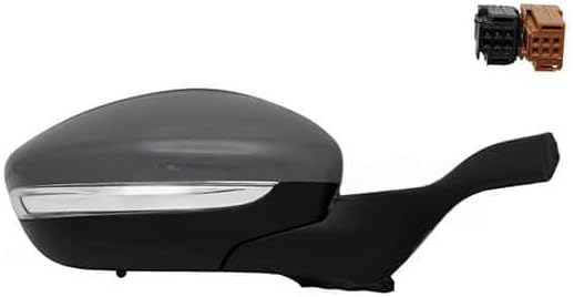 Espejo retrovisor completo eléctrico derecho, calefactable, abatible, con intermitente y sensor de temperatura (11 pines) para Peugeot 208 fase 1 y 2 de 2012 a 2019