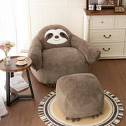 Sillón tipo puf Pamapic con reposapiés, puf tipo perezoso para adultos con relleno, puf ergonómico moderno, sillón lounge, silla tipo puf para interiores para sala de estar, dormitorio, sala de juegos