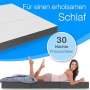ELONEO Colchón plegable viscoelástico Premium 140x200 cm, extra alto 15 cm, colchón de invitados plegable, colchón plegable, colchón plegable, cubo para hernias discales, colchón de viaje, cama de invitados plegable, cama plegable lavable