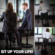 Taburete de oficina ergonómico [GANADOR DEL TEST] Taburete de pie regulable en altura [58-83 cm] Taburete ergonómico para oficina [efecto oscilante] Taburete oscilante Taburete de asiento | Taburete de trabajo antideslizante redondo