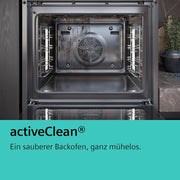 Siemens EQ211KAAB Set de horno empotrable iQ300, combinación de horno y placa integrable de 60 cm de ancho, precalentamiento rápido, esmalte brillante color granito, aire caliente 3D, zona para asados, negro