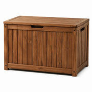Caja de almacenamiento de madera de acacia 120 cm marrón