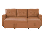 Sofá seccional reversible convertible con cama extraíble, chaise longue con almacenamiento oculto y patas duraderas