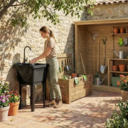 Fregadero portátil para lavandería, lavabo independiente con grifo, dispensador de jabón y mangueras