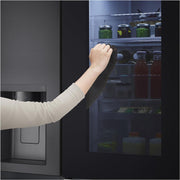LG GSXV90MCDE Frigorífico Side-by-Side con congelador (628 L, clase energética D) con InstaView, Door-in-Door, Craft Ice, dispensador de hielo y agua, Total No Frost, negro