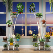 Soporte para plantas de interior, estante para flores de 6 niveles para jardín en casa - Juego de 2