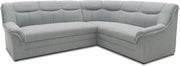 Colección DOMO. Sofá rinconera Berlín, sofá en L atemporal, 3 plazas a la izquierda con función cama y acolchado de muelles, sofá en forma de L, 205 x 250 x 89 cm, plateado